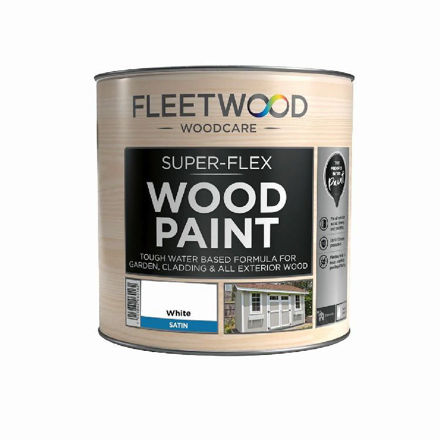 Picture of F/WOOD SUPERFLEX WOOD PAINT SATIN WHITE 1LTR