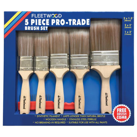 Picture of FLEETWOOD PRO-TRADE PAINT BRUSH SET 5PCE