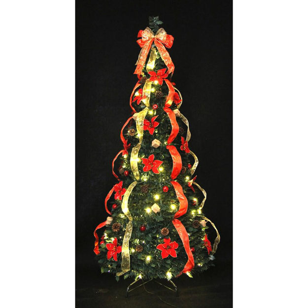 Picture of 1.8M TRAD POP UP PRE-LIT  CHRISTMAS TREE 6FT