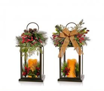 Picture of FLICKABRIGHT CANDLE LANTERN WITH RIBBON 64CM