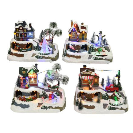Picture of LED SNOWY VILLAGE SCENE  ASSORTED