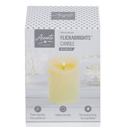 Picture of 13CM BATTERY FLICKABRIGHT CANDLE CREAM