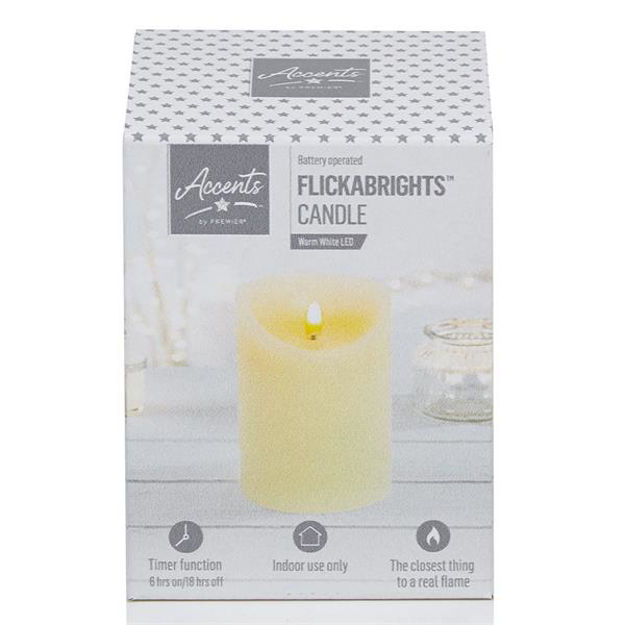 Picture of 23CM BATTERY FLICKABRIGHT CANDLE CREAM