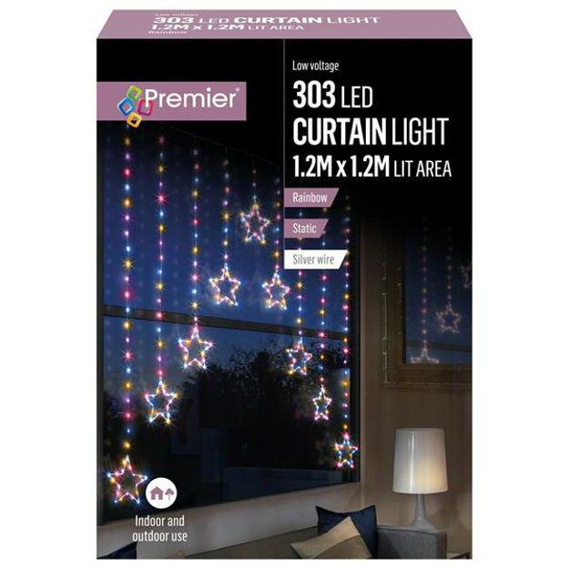 Picture of PREMIER 303 LED STAR CURTAIN LIGHTS RAINBOW
