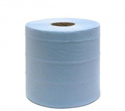 Picture of BLUE CENTRE FEED PAPER  BLUE ROLL 2 PLY ROLL 120M per roll