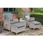 EDEN ROSE ADJUSTABLE RATTAN COFFEE CHAIR 3 PCE SET