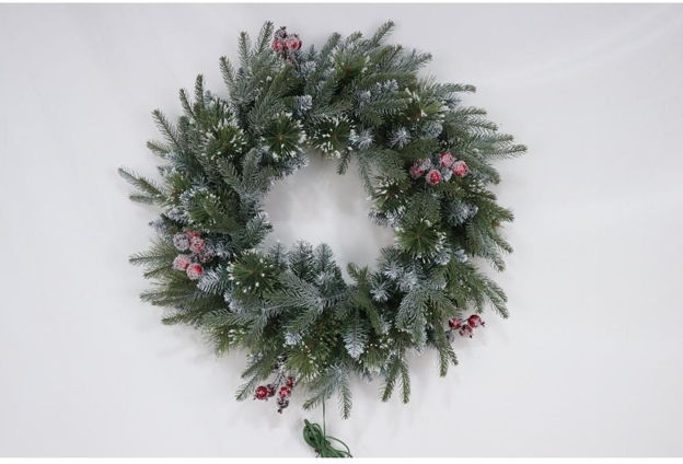 Picture of BERRY SPRUCE FROSTED WREATH 60CM