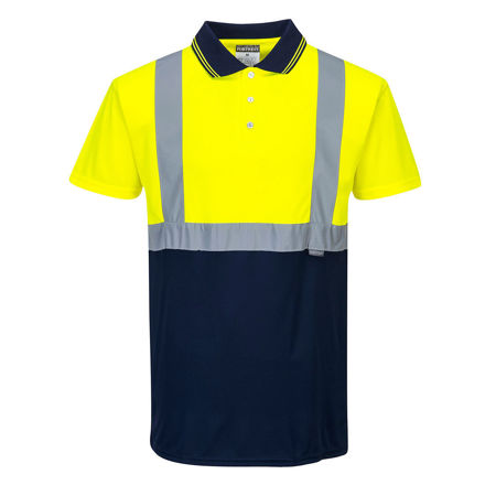 Picture of HI-VIS TWO TONE POLO SHIRT YELLOW/NAVY LARGE