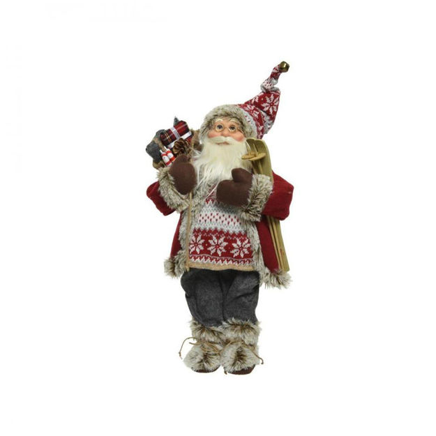 Picture of STANDING NORDIC SANTA  WITH SKIS RED 180CM