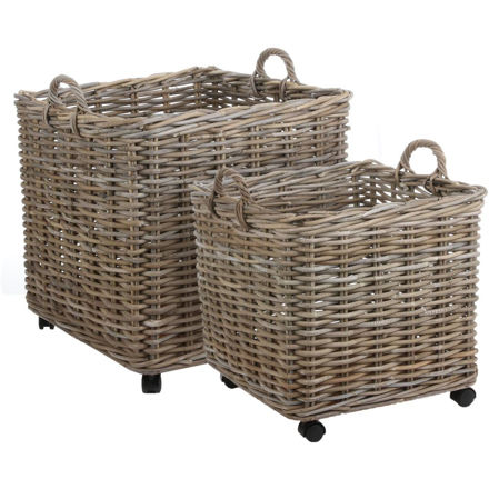 Picture of MARCIA SQUARE RATTAN LOG BASKETS SET 2