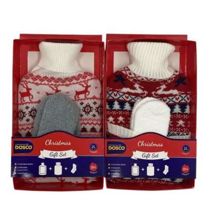 Picture of DOSCO XMAS HOT WATER BOTTLE GIFT SET