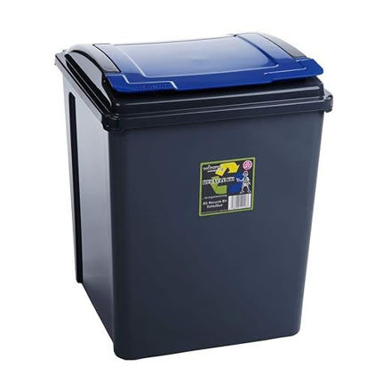 Picture of WHAM 50LTR RECYCLING BIN GRAPHITE/BLUE