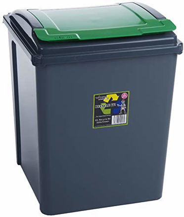 Picture of WHAM 50LTR RECYCLING BIN GRAPHITE/GREEN