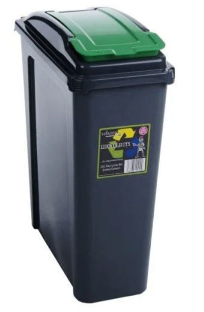 Picture of WHAM 25LTR RECYCLING BIN GRAPHITE/GREEN