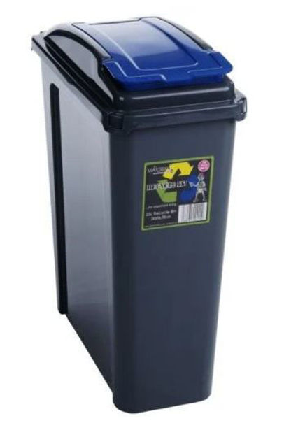 Picture of WHAM 25LTR RECYCLING BIN GRAPHITE/BLUE