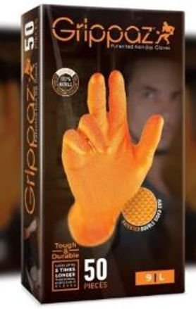 Picture of GRIPPAZ SKIN GLOVE ORANGE BOX 50 LARGE