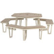 Picture of OCTAGONAL ALUMINIUM GARDEN BENCH SET OFF WHITE
