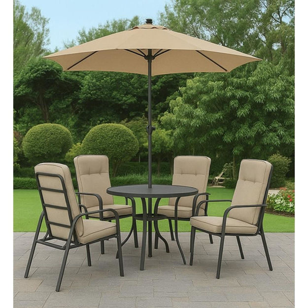 Picture of VERONA 4 Seater CUSHIONED ROUND Patio Set