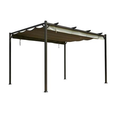 Picture of PERGOLA WITH RETRACTABLE ROOF GRAPHITE 3MX 4M TENT